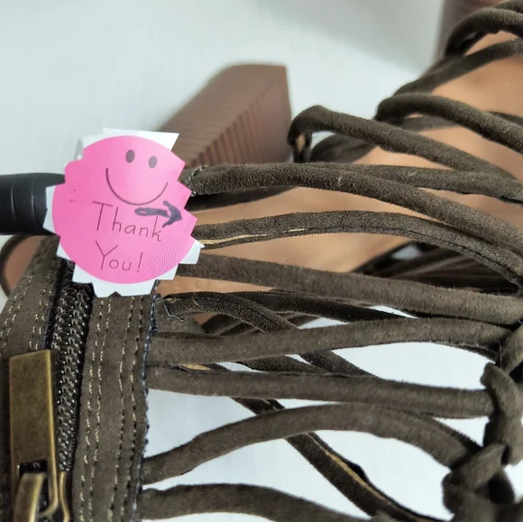 BAMBOO Stash 7 Dark Green Heel and Open-Toe Design - Picture 6 of 11